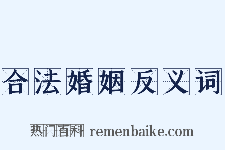 合法婚姻反义词是什么意思的图片
